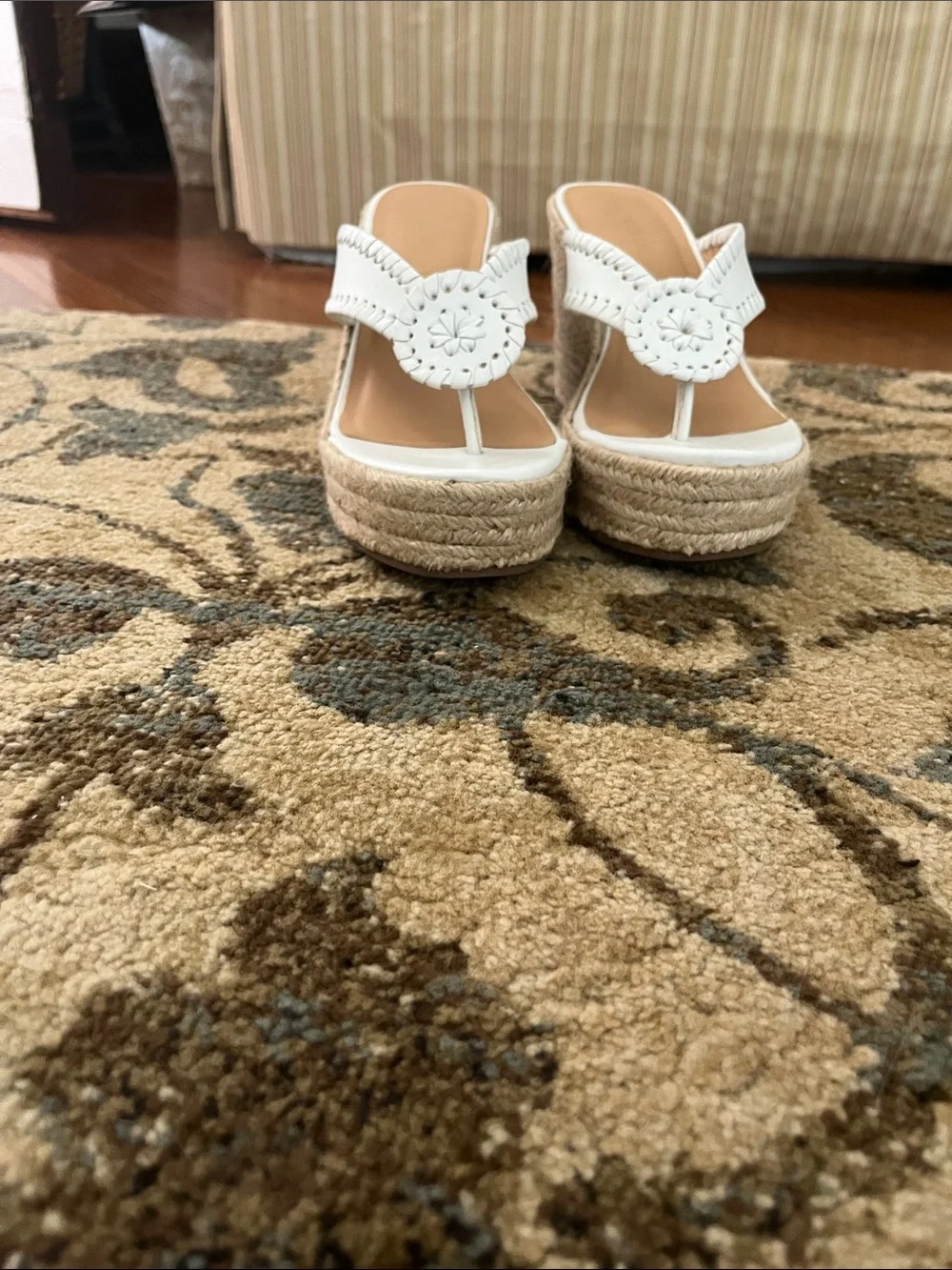 White Espadrille Wedge Sandals - Women